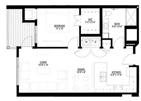 1 Bedroom Floor Plan